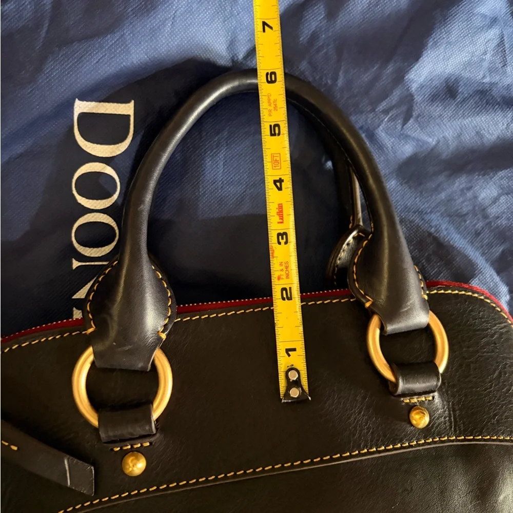 Dooney & Bourke Black Leather Handbag with Gold Rings - Picture 8 of 11